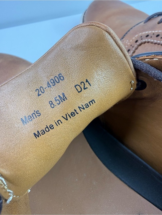 Johnston & Murphy Holden Plain Toe Oxford Shoes Tan Oiled Size 8.5
